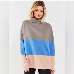 Urban Outfitters Colorblock Turtleneck Crewbeck Sweatshirt Size Large L